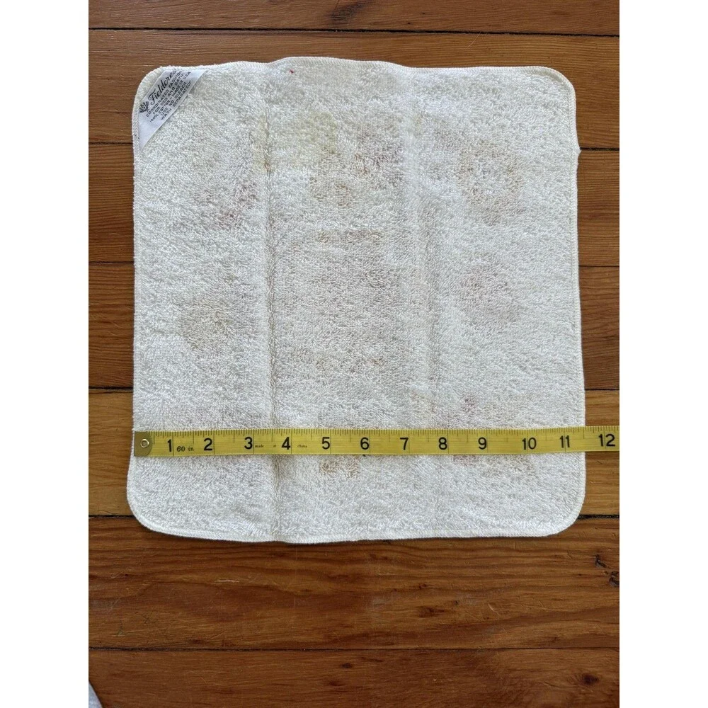 Vintage Fieldcrest Washcloth 12x12 Floral Textured Cotton Bath USA Towel Print